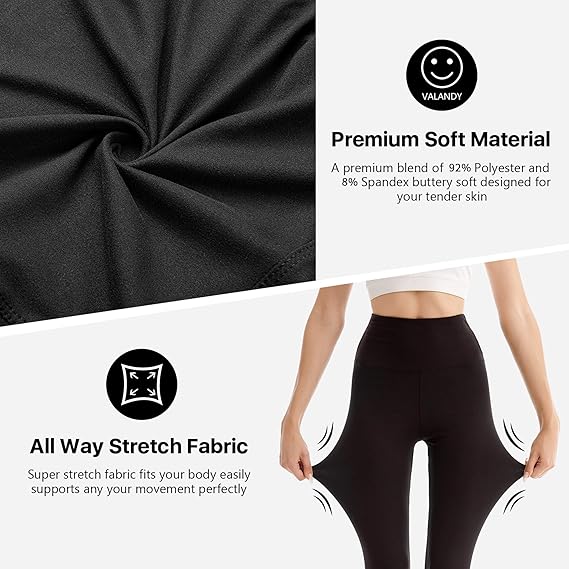 High Waisted Leggings for Women - Full Length Capri Buttery Soft Yoga Pants for Workout Athletic